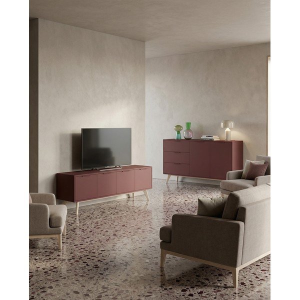 Comodă TV teracotă cu aspect mat 140x53x40 cm Campus – Marckeric-image-1