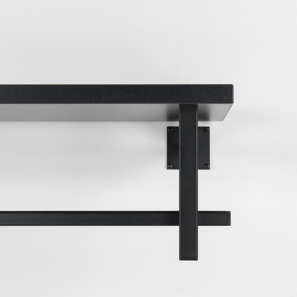 Cuier de perete negru cu raft din metal 76 cm Simplon – Spinder Design-image-4