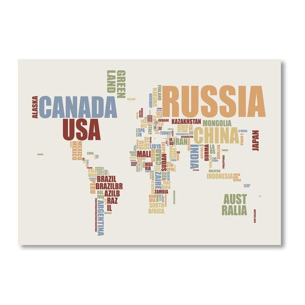 Poster cu harta lumii AmericanflatOld Times, 60 x 42 cm, multicolor