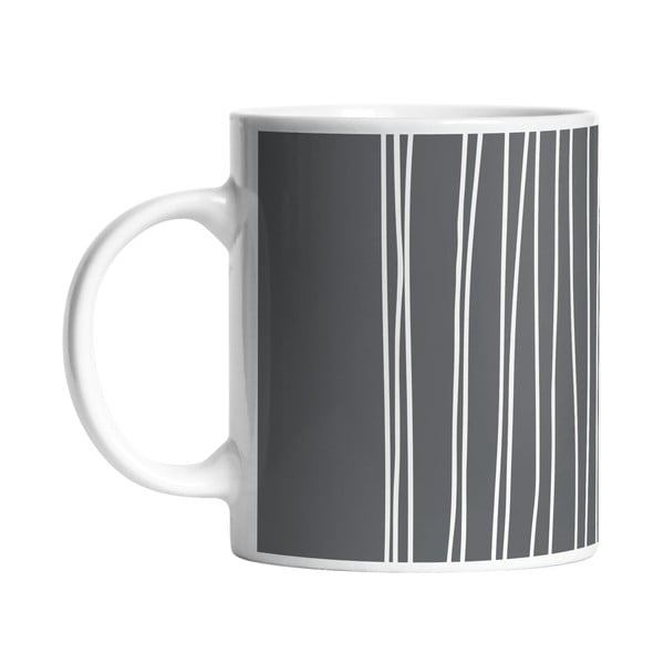 Cană Black Shake White Stripes in Grey, 330 ml
