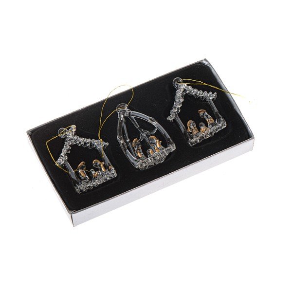 Ornamente de Crăciun 3 buc. din sticlă 8,5 cm Betlehem – Dakls