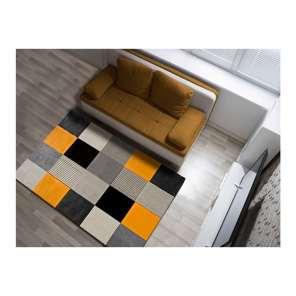 Covor Universal Gladys Lento, 80 x 150 cm, portocaliu-gri-image-1