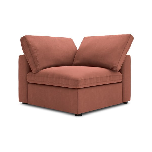 Modul reversibil de colț cu tapițerie din catifea pentru canapea Windsor & Co Sofas Galaxy, roz
