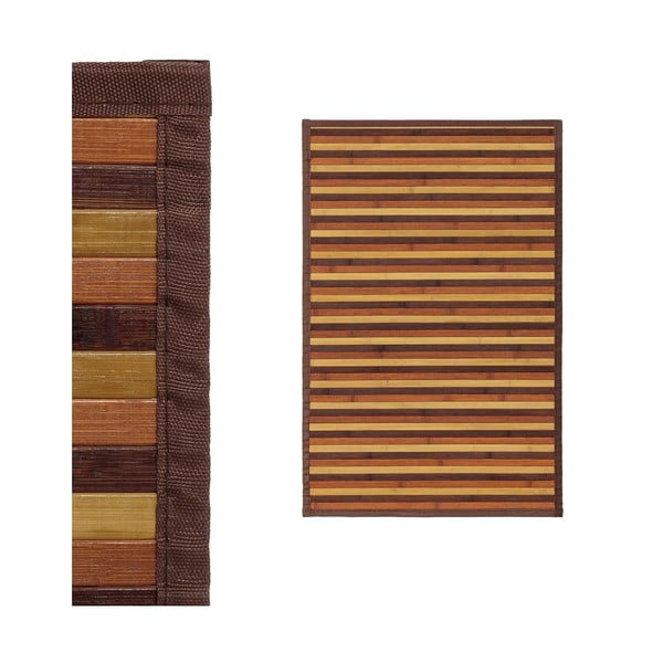 Covor galben muștar/maro din bambus 60x90 cm – Casa Selección-image-1