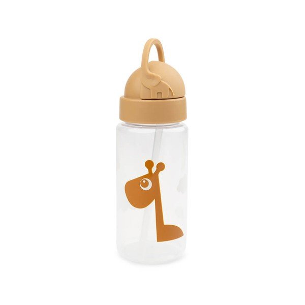 Sticlă cu pai galbenă pentru copii 0,35 l Raffi - Done by Deer