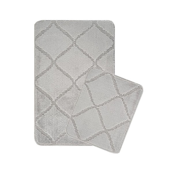 Covorașe de baie gri-deschis 2 buc. 50x80 cm Cizgili – Foutastic