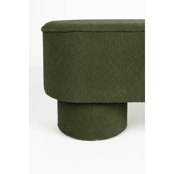 Bancă verde cu tapițerie din țesătură bouclé Marcos – White Label-image-3