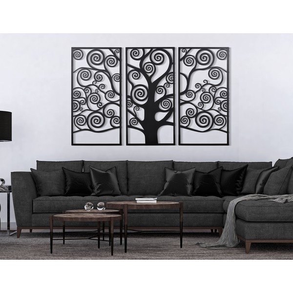 Decorațiune de perete în 3 piese Mauro Ferretti Albero Della Vita, negru-image-1