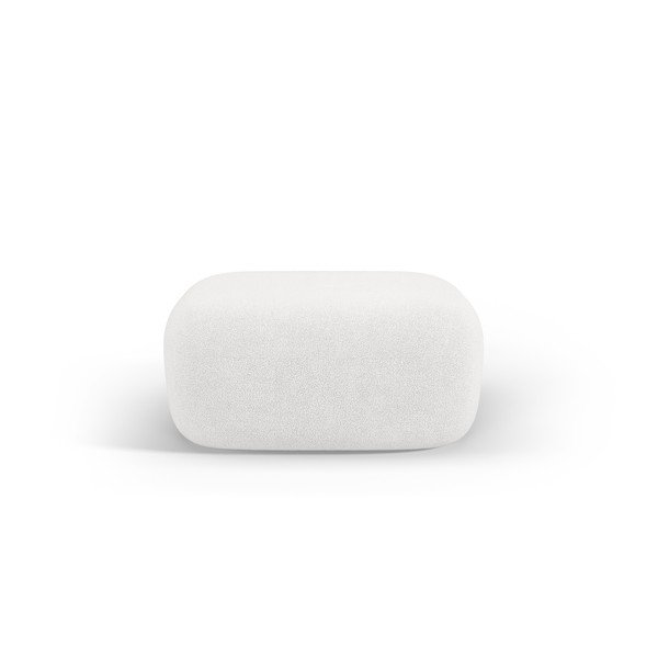 Puf fildeș cu tapițerie din țesătură bouclé Jenny – Micadoni -image-1