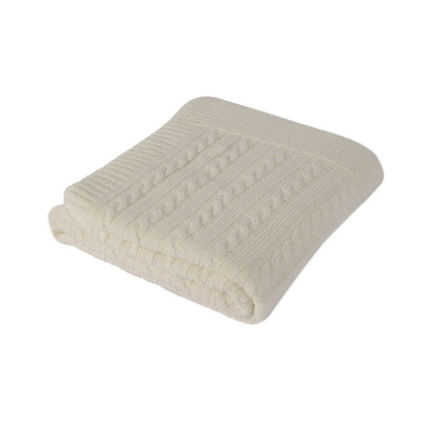 Pătură din amestec de bumbac pentru copii Homemania Decor Lexie, 90 x 90 cm, alb - crem