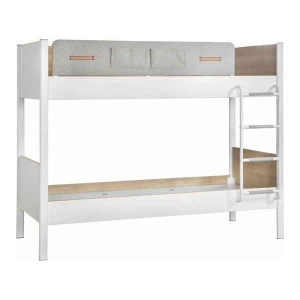 Pat supraetajat pentru copii Dynamic Bunk Bed, 100 x 190 cm, alb