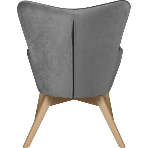 Fotoliu gri cu tapițerie din catifea Niko – Ropez-image-4