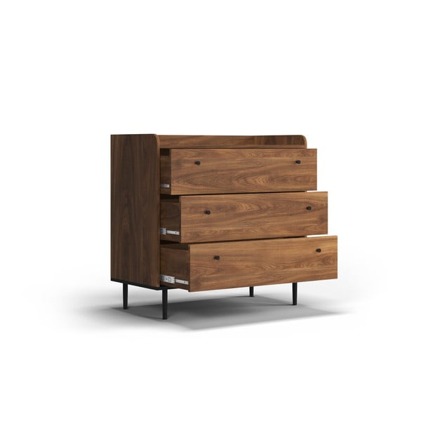 Comodă joasă în decor de nuc 90x90 cm Ely - Cosmopolitan Design-image-4