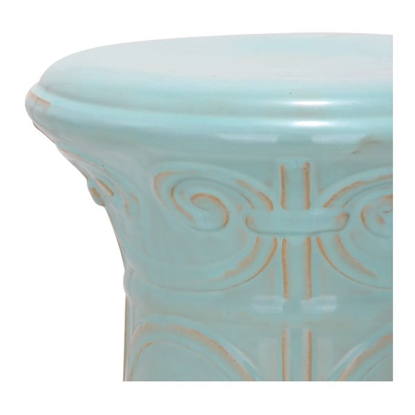 Măsuță din ceramică adecvată pentru exterior Safavieh Imperial, ø 30 cm, albastru turcoaz-image-1