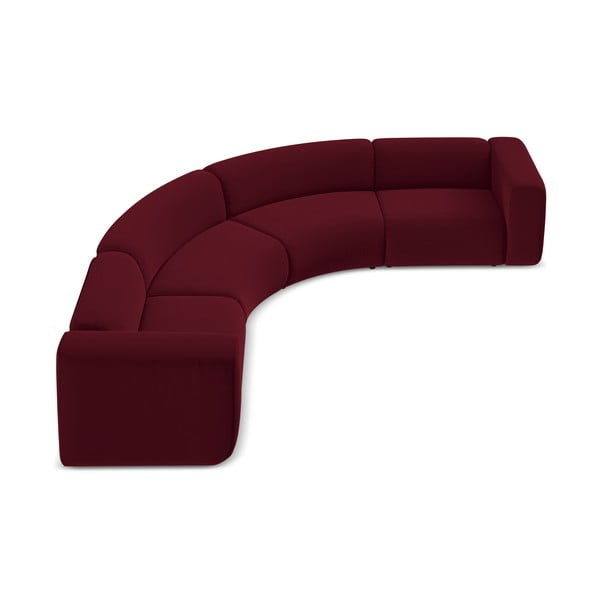 Colțar burgundy cu tapițerie din catifea Ekahi – Makamii-image-3