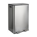 Coș de gunoi argintiu mat pentru reciclare/cu pedală 2x30 l din oțel   Aliya – Spirella
