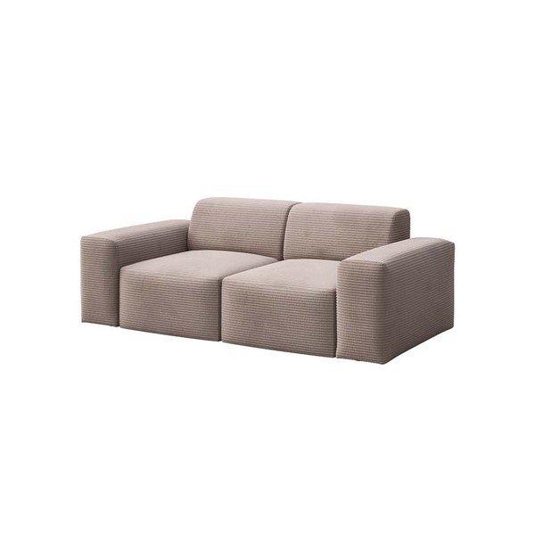 Canapea bej cu tapițerie din catifea reiată  205 cm Fluvio – MESONICA-image-2