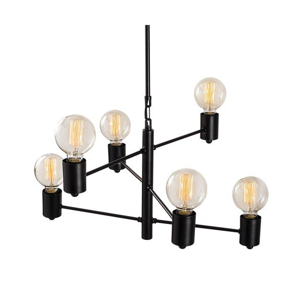 Lustră de 6 becuri Opviq lights Hexa Long, negru-image-3