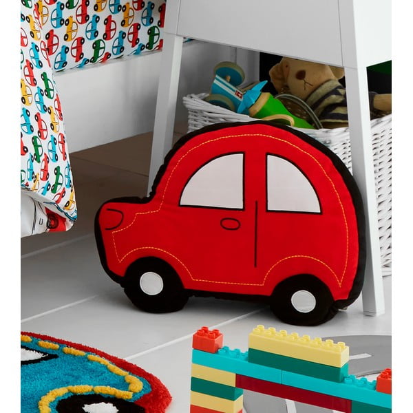 Pernă decorativă 3 D pentru copii Catherine Lansfield Car, 42 x 30 cm, albastru-roșu-image-4