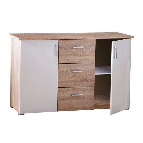 Comodă cu 2 uși și 3 sertare cu decor din lemn 13Casa Function-image-1