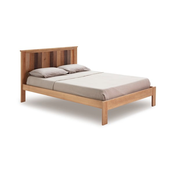 Pat matrimonial natural cu somieră 140x190 cm Maude – Marckeric-image-3