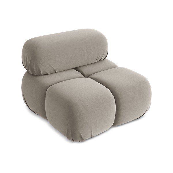 Modul pentru canapea modulară bej cu tapițerie din catifea Lokua – Makamii-image-2