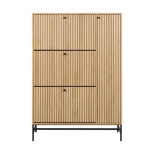 Pantofar în culoare naturală cu deschidere înclinată cu aspect de lemn de stejar 99x140x35 cm Albany  – Actona-image-4