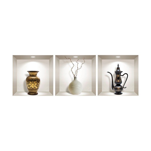 Set 3 autocolante 3D pentru perete Ambiance Decorative Objects-image-2