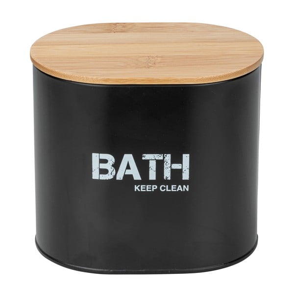 Recipient depozitare cu capac pentru baie Wenko Gara, negru-image-3