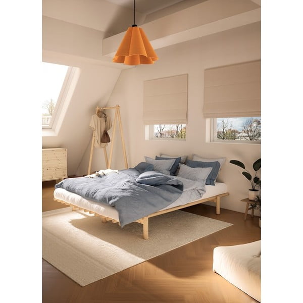 Pat matrimonial  din lemn masiv de pin cu somieră 140x200 cm Pace – Karup Design-image-1