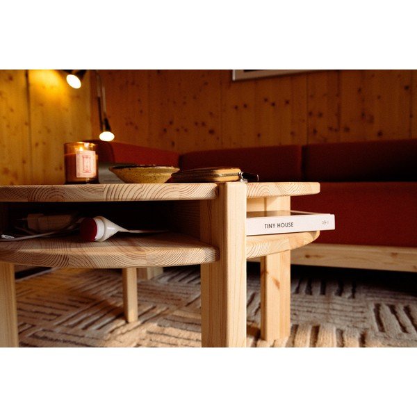 Măsuță de cafea în culoare naturală deschisă rotundă din lemn de pin ø 70 cm Tuck – Karup-image-3