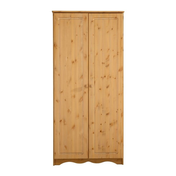 Șifonier din lemn de pin masiv cu 2 uși Støraa Amanda, natural