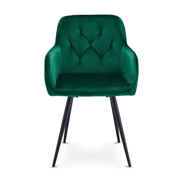 Scaune de dining verde 2 buc. din catifea Nadja – Furnhouse-image-1
