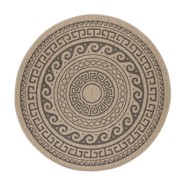 Covor de exterior negru/bej rotund ø 80 cm Comilla – Ayyildiz Carpets