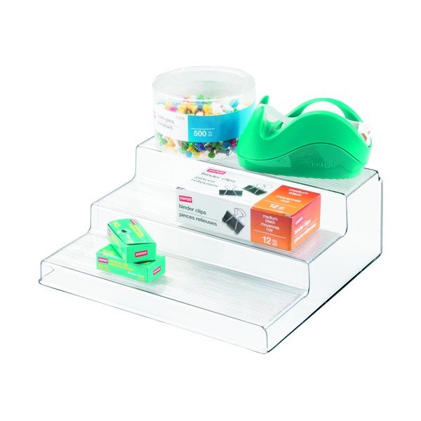 Suport transparent cu 3 etaje pentru bucătărie iDesign Linus, 22 x 25,5 cm-image-3