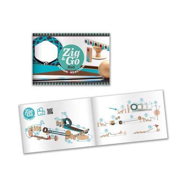 Pistă cu bile din lemn 28 bucăți Zig & Go - Djeco-image-1