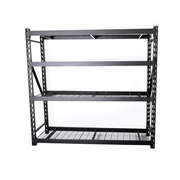 Etajeră de depozitare neagră din metal 196x183 cm – Rojaplast-image-1