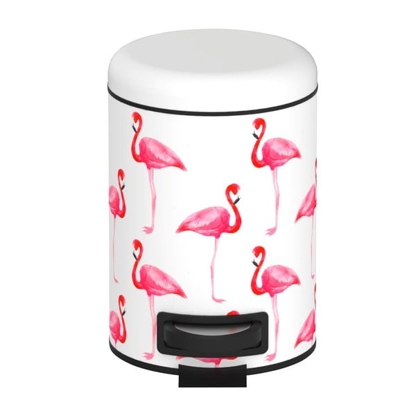 Coș de gunoi cu pedală Wenko Flamingo, 3 l, alb