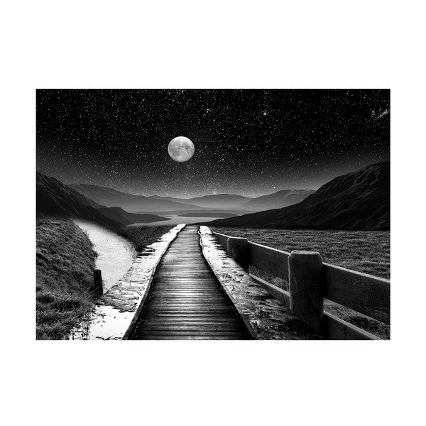 Tablou din sticlă 120x80 cm Moon path - Styler