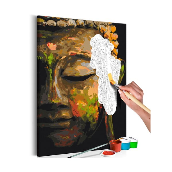 Set DIY pentru crearea unei picturi pe pânză Artgeist Buddha in the Shade, 60 x 40 cm