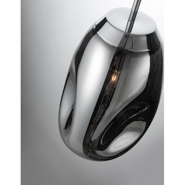 Lustră argintiu-lucios din sticlă ø 22 cm Lava – Nova Luce-image-2