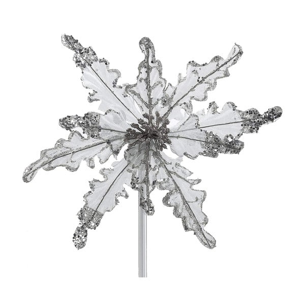 Decorațiune din plastic în formă de floare pentru Crăciun DecoKing Charlotte, argintiu