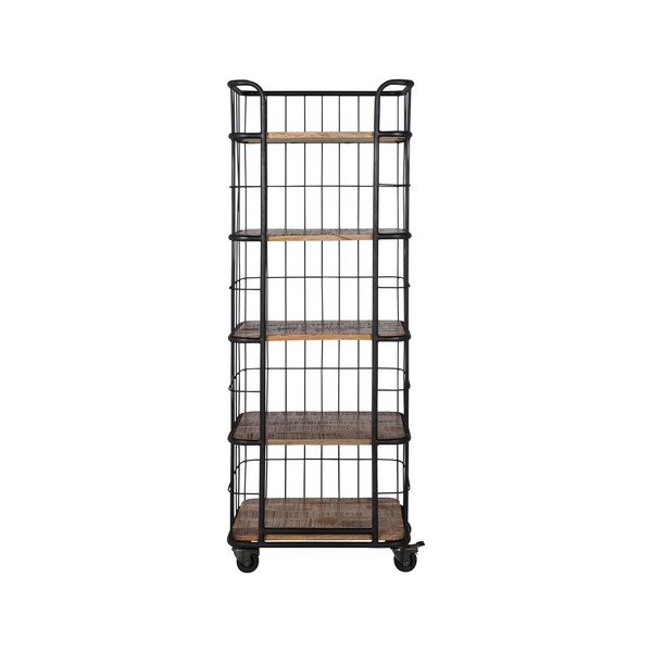Etajeră din lemn de mango Canett Cabinet, lățime 60 cm, negru