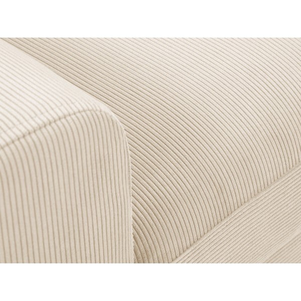 Colțar extensibil cu tapițerie reiată și șezlong pe partea dreaptă Micadoni Home Moghan, bej-image-1