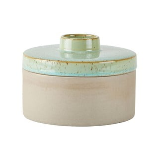 Vază din gresie ceramică cu capac Villa Collection Dusty, înălțime 10 cm