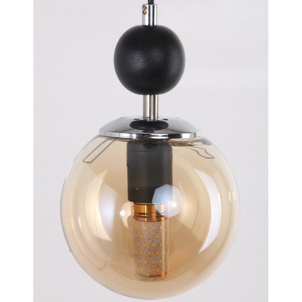 Lustră galben ocru/neagră cu abajur din sticlă ø 15 cm Marble – Squid Lighting-image-1