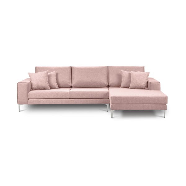 Canapea pe colț Cosmopolitan Design Cartegena, pe partea dreaptă, roz