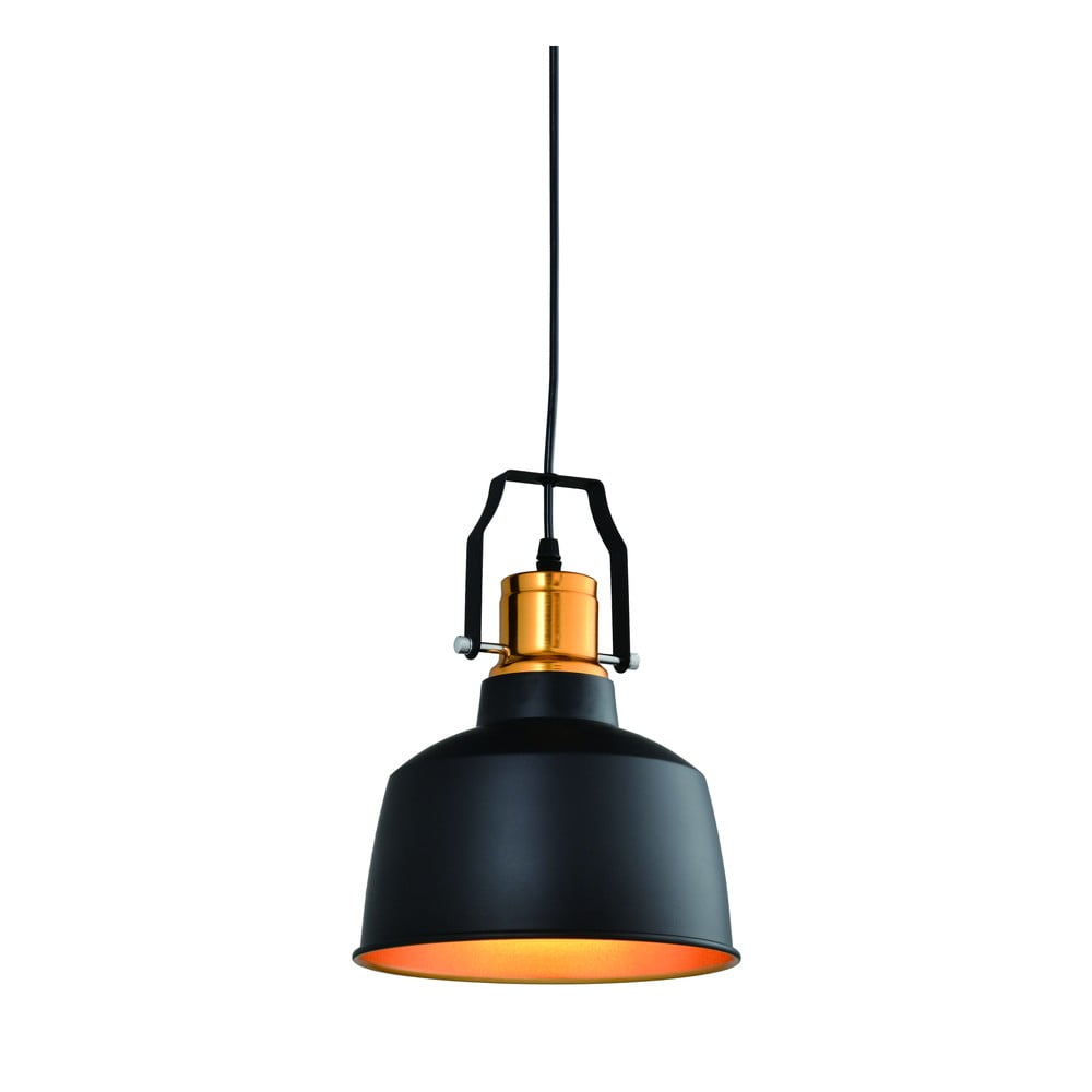 Lustră neagră/aurie cu abajur din metal ø 22 cm Monroe – GTV