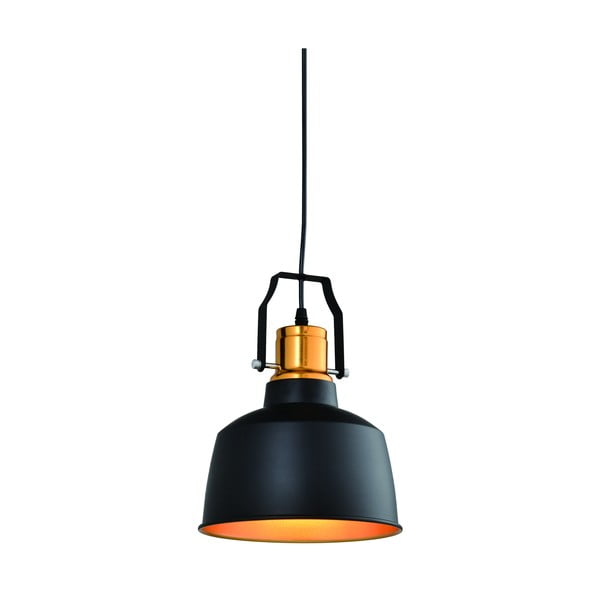 Lustră neagră/aurie cu abajur din metal ø 22 cm Monroe – GTV