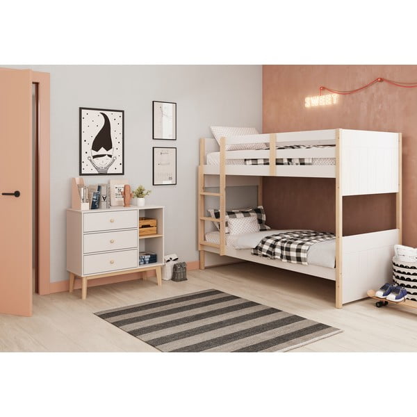 Comodă pentru copii albă joasă 90x81 cm Esteban – Marckeric-image-1